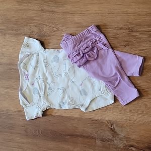 0-3 month purple elephant outfit